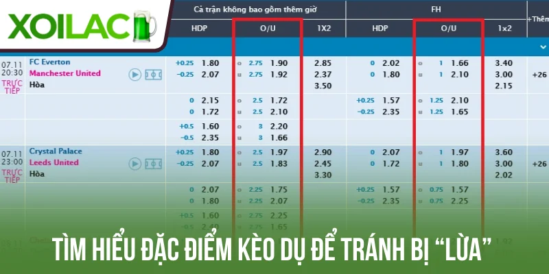 Tìm hiểu đặc điểm kèo dụ để tránh bị “lừa” 