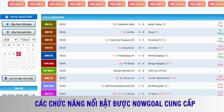 Chức năng được Nowgoal đầu tư hoạt động