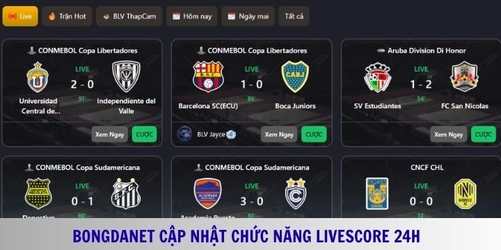 Bongdanet cập nhật trực tiếp bóng đá đầy đủ hàng đầu
