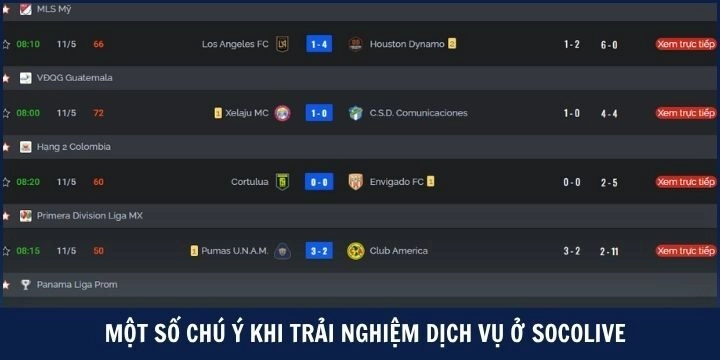 Một số điểm cần lưu ý khi trải nghiệm tại Socolive