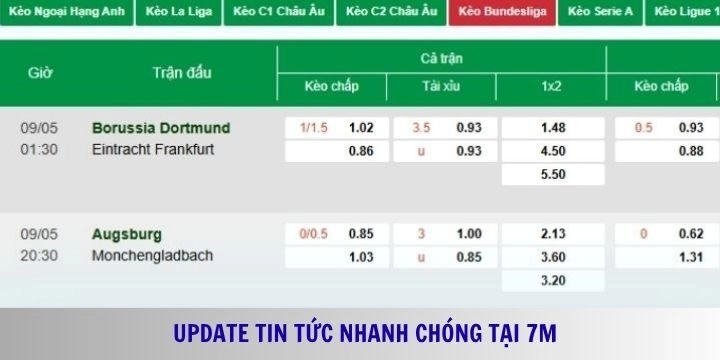 7m cập nhật thông tin về trực tiếp bóng đá chi tiết cho người dùng